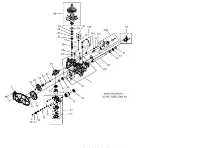 Transmission Assembly (Rh) Diagram and Parts List for RZT-L42KH (17CRCACS009)(2017) Cub Cadet Lawn Tractor